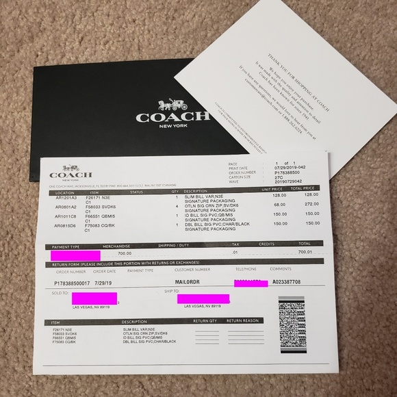 Coach Slim Billfold Wallet Varsity Stripe Black - Picture 8 of 8